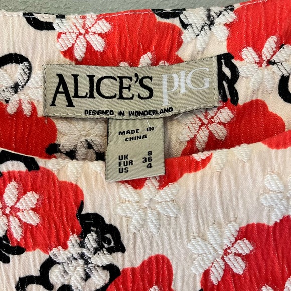 Alice's Pig Orange Flower Daisy Dress Size 4 - Picture 3 of 8